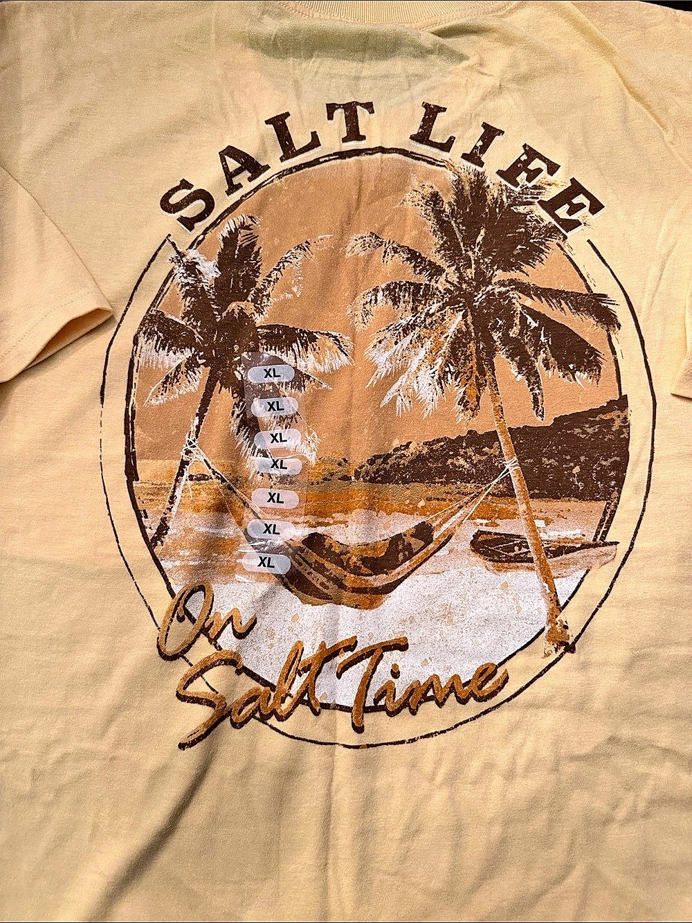Salt Life Hammock View Golden Haze Graphic Tee Size XL NWT